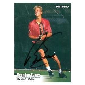 Brendan Evans autographed Tennis card