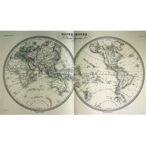  VA Malte Brun Map of the World (1861)