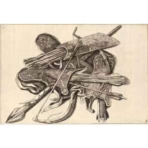   10cm) Wenceslaus Hollar   Bows, quivers, and a spear