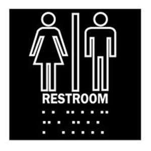  BRADY 70103 Sign,8X8,Braille,Restroom