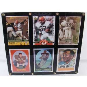 Burbank Sportscards Cleveland Browns Jim Brown  6 Card Display  