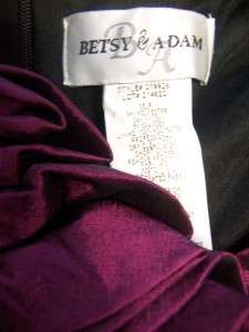 Betsy Adam Stretch Taffeta Formal Ruched Dress 14 NWT  