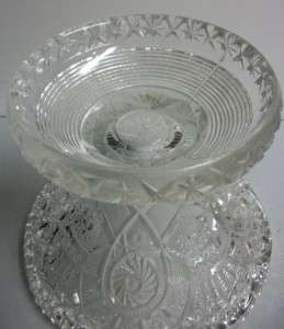   Imperial Glass Punch Bowl Stand Pressed Glass Broken Arches Pattern