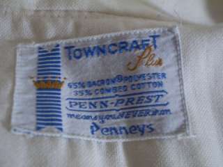 vtg 60s Penneys button collar dress shirt white 15.5 34  