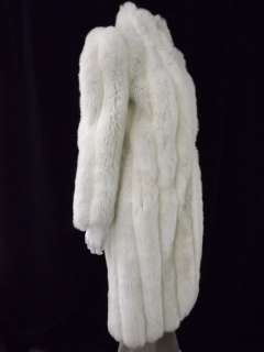 womens faux fur coat Intrique white gray M vintage classic  