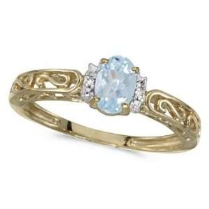   Diamond Filigree Antique Style Ring 14k Yellow Gold Allurez Jewelry