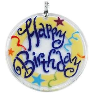  Peggy Karr Handmade Art Glass Ornament, Happy Birthday 