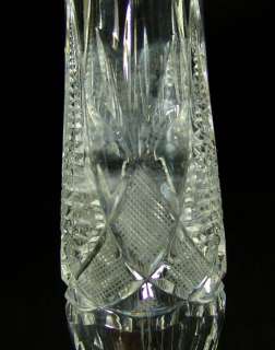 1930s ART DECO BOHEMIAN CUT CRYSTAL GLASS PEDESTAL VASE  