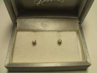VINTAGE 14K WHITE GOLD DIAMOND EARRINGS IN ORIGINAL BOX~HAHNES WHICH 