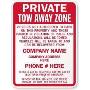 Custom Private Tow Away Zone Sign for Ohio 4513.60 Engineer Grade, 24 