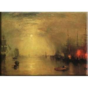 Keelman Heaving in Coals by Night 30x22 Streched Canvas Art by Turner 
