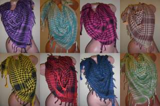 New SO COOL CHIC HIP HOP STYLE PLAID FRINGE SCARF WRAP  