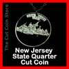   ¢ ME Quarter Cut Coin Necklace Pine Tree State Pemaquid Point  