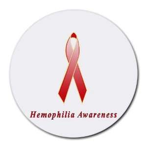  Hemophilia Awareness Ribbon Round Mouse Pad Office 
