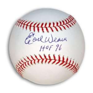  Signed Earl Weaver Baseball   with HOF 96 Inscription 