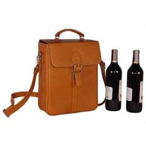  Structured Double Wine Bottle Carrier Color Tan Kitchen 