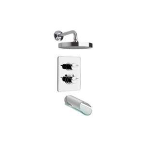 Morgana Two Handle Tub and Shower Faucet Set Finish Chrome w/ Glass 