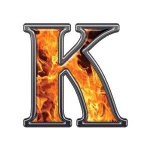  Reflective Letter K with Inferno Flames   6 h 