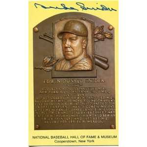  Duke Snider Autographed/Hand Signed Baseball HOF Plaque 