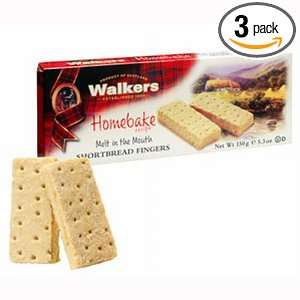 Walkers Shortbread Homebake Fingers, 5.3 Ounce Boxes (Pack of 3)