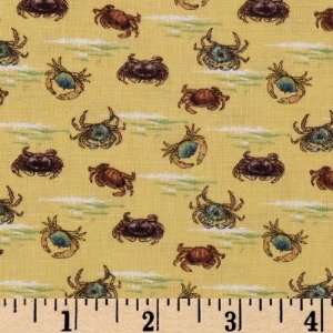   Mini Prints Crabs Yellow Fabric By The Yard Arts, Crafts & Sewing