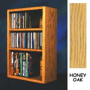  Solid Oak CD DVD/VHS Combo Wall Floor or Shelf Mount 