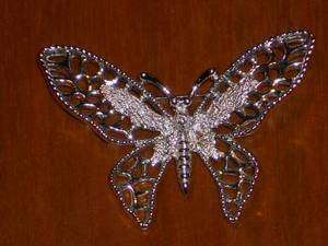 Vintage Sarah Coventry Silver Tone Open Metal Work Butterfly Brooch 
