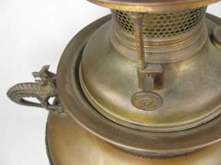 Kerosene Lamp DRAGONS, Bradley & Hubbard 19th Century Antique 
