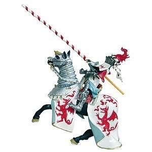    Knights Horse with White Robe and Silver Armor Toys & Games