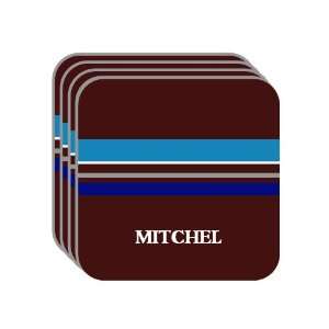 Personal Name Gift   MITCHEL Set of 4 Mini Mousepad Coasters (blue 