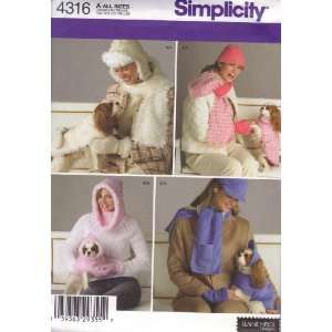  Simplicity Pattern 4316 for Misses Hat, Scarf, Gloves/Mittens 