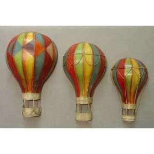 Set of 3 Metal Hot Air Balloons 