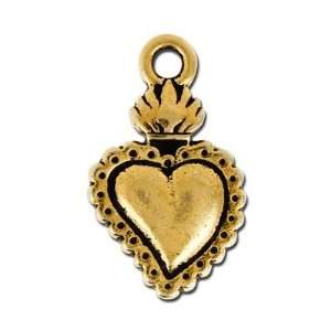   Gold Sacred Heart Milagro Charm by TierraCast Arts, Crafts & Sewing
