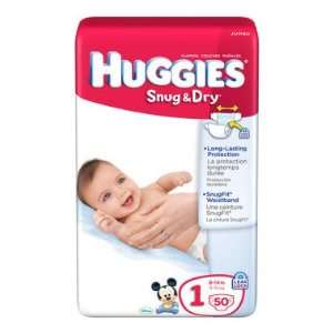  Huggies Snug & Dry Diapers, Size 1   50 ct Baby