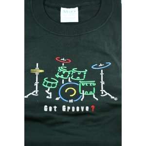  CMC T Shirt Got Groove? Drumset, XXL   Black Musical 