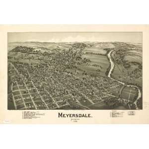  Historic Panoramic Map Meyersdale, Pennsylvania.