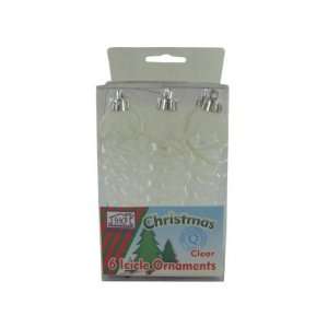 6 Pack Clear Icicle Ornaments