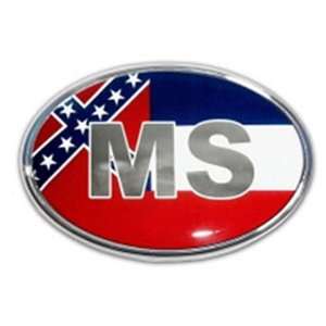  Mississippi State Flag Oval Chrome Auto Emblem Automotive
