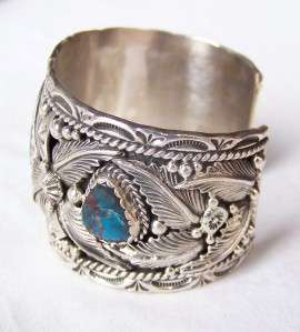 GORGEOUS~NAVAJO~EMER THOMPSON~STERLING SILVER~MORENCI TURQUOISE 