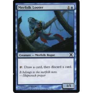 Merfolk Looter Playset of 4 (Magic the Gathering  10th Edition #92 