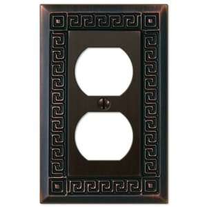  Meander Antique Bronze   1 Duplex Outlet Wallplate