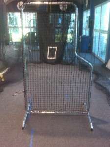 Portable Baseball Batting Cage Pitchers L Screen Medium Duty Net+Frame 