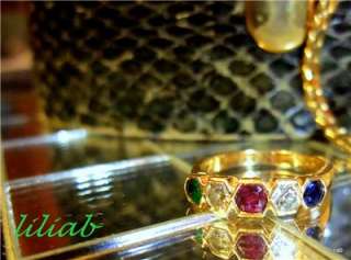 reduced ~ Ruby, Sapphire, Emerald, Diamond Ring~ITALY~  