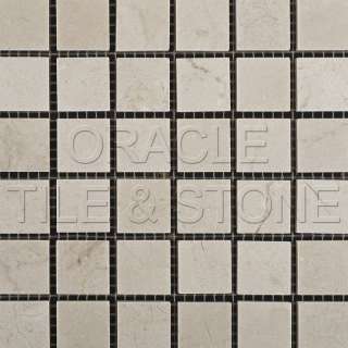 Crema Marfil Marble 1 X 1 Polished Mosaic Tile on Mesh  
