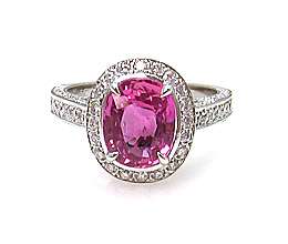Gorgerous Pink Sapphire and Diamond Ring  