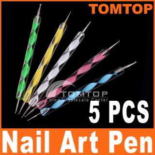 PCS 2 way Marbleizing Nail Art Dotting Painting Pen  