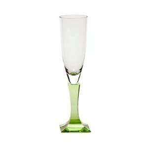Moser Crystal Lancelot Clear Ocean Green Champagne Flute  