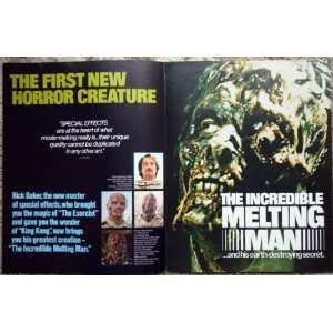  The Incredible Melting Man Original 1977 Vintage Pressbook 