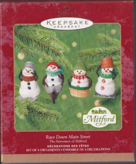2000 Hallmark Race Down Main Street Mitford Ornaments  