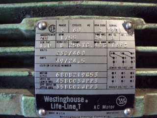 Westinghouse 20 HP AC Motor Frame 256TC Volts 230/460  